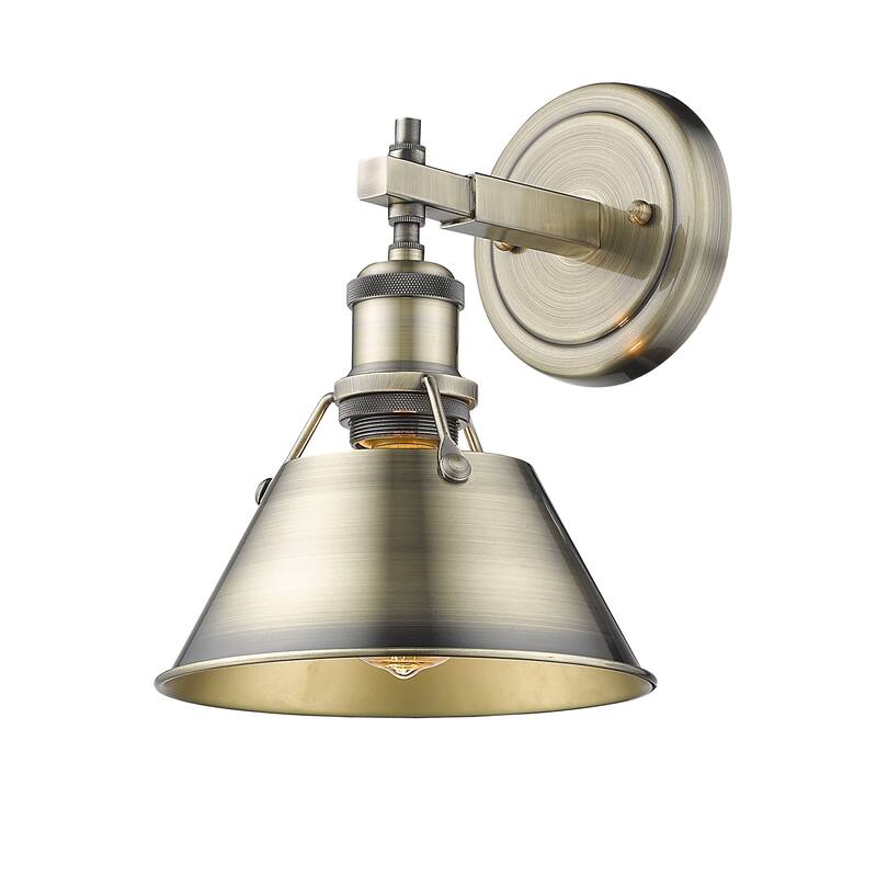 Yep by Golden Lighting Orwell 1-light Vanity in Brushed Champagne Brass and Pine Green shade