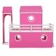 preview thumbnail 7 of 5, Pink Castle Bunk Bed with Slide, Tent and Tower, Full-Length Guardrail
