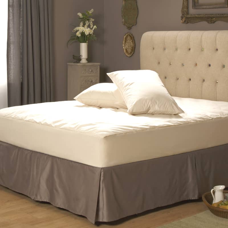 AllerEase Waterproof Mattress Pad with 100% Organically Grown Cotton Top - White - Twin