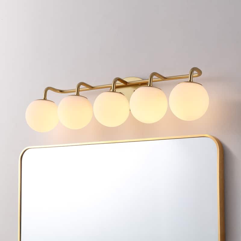 Globe Metal/Frosted Glass Modern LED Vanity, by JONATHAN Y