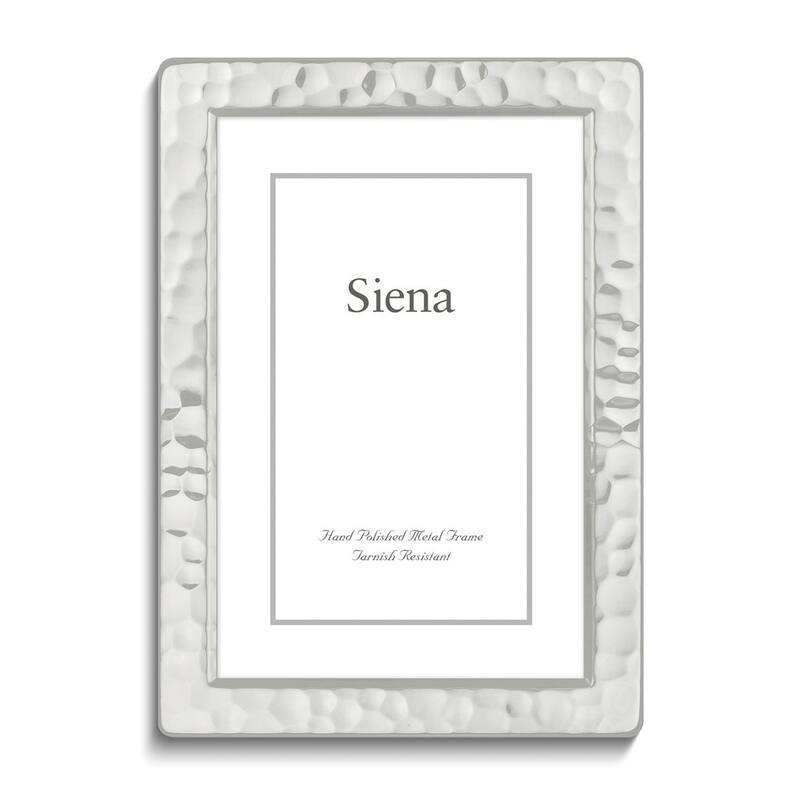 Curata Silver-Plated Tarnish-Resistant Narrow Hammered 8x10 Frame