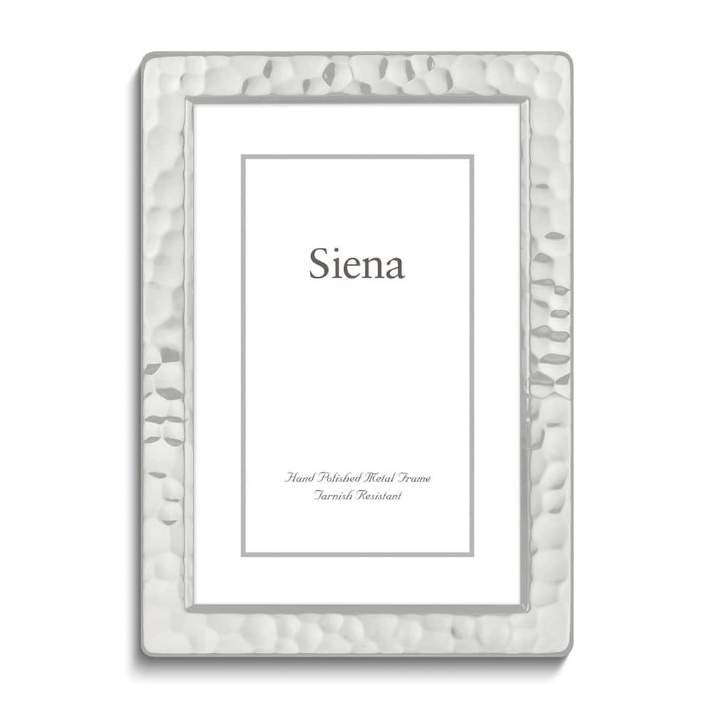 Curata Silver-Plated Tarnish-Resistant Narrow Hammered 8x10 Frame