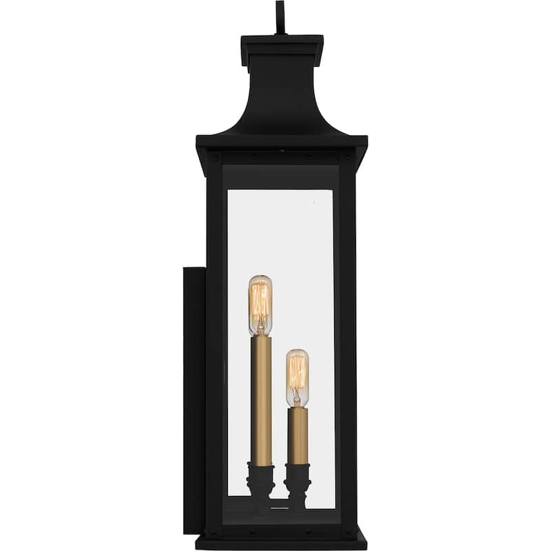 Abernathy 3-Light Matte Black Outdoor Wall Lantern