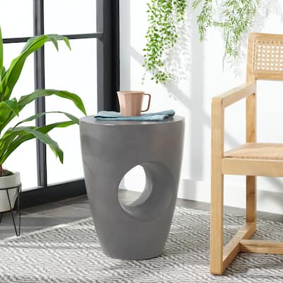 SAFAVIEH Hadil Concrete Indoor/ Outdoor Accent Table - 14.1" x 14.1" x 17.7" - 14Wx14Dx18H