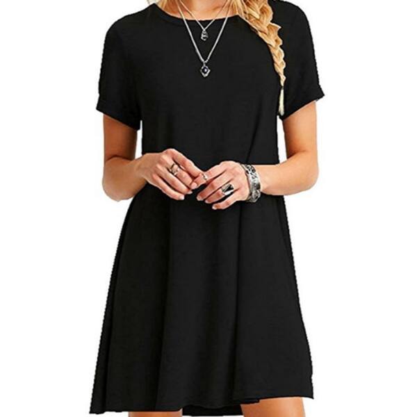Shop Women S Casual Plain Simple T Shirt Loose Dress Overstock