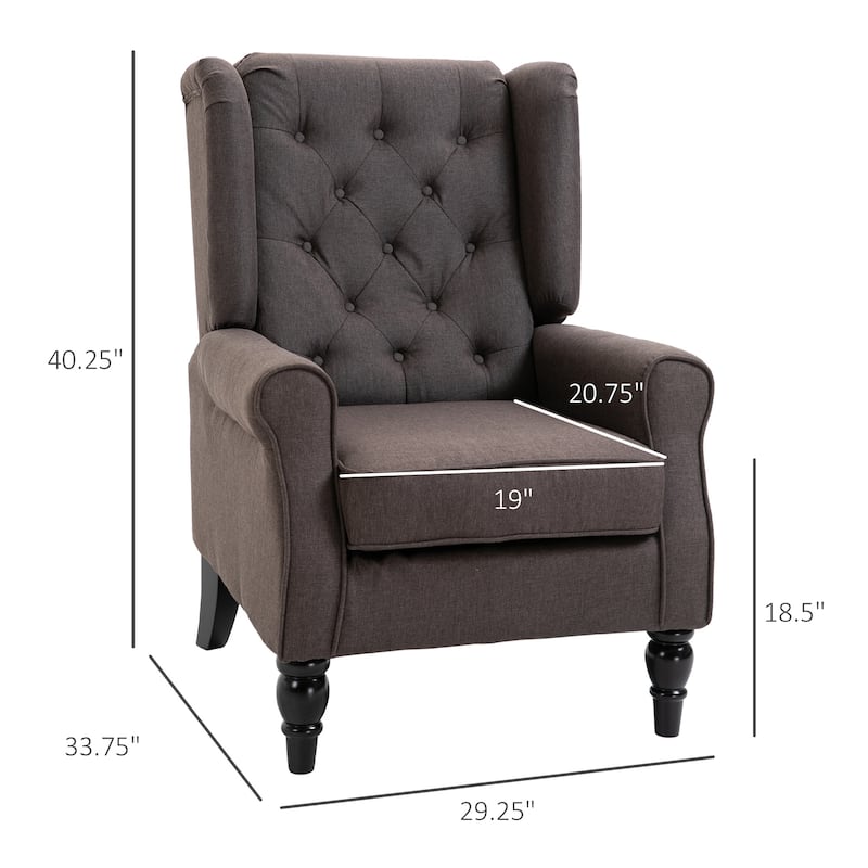 HOMCOM Copper Grove Guanta Tufted Wood Leg Accent Chair