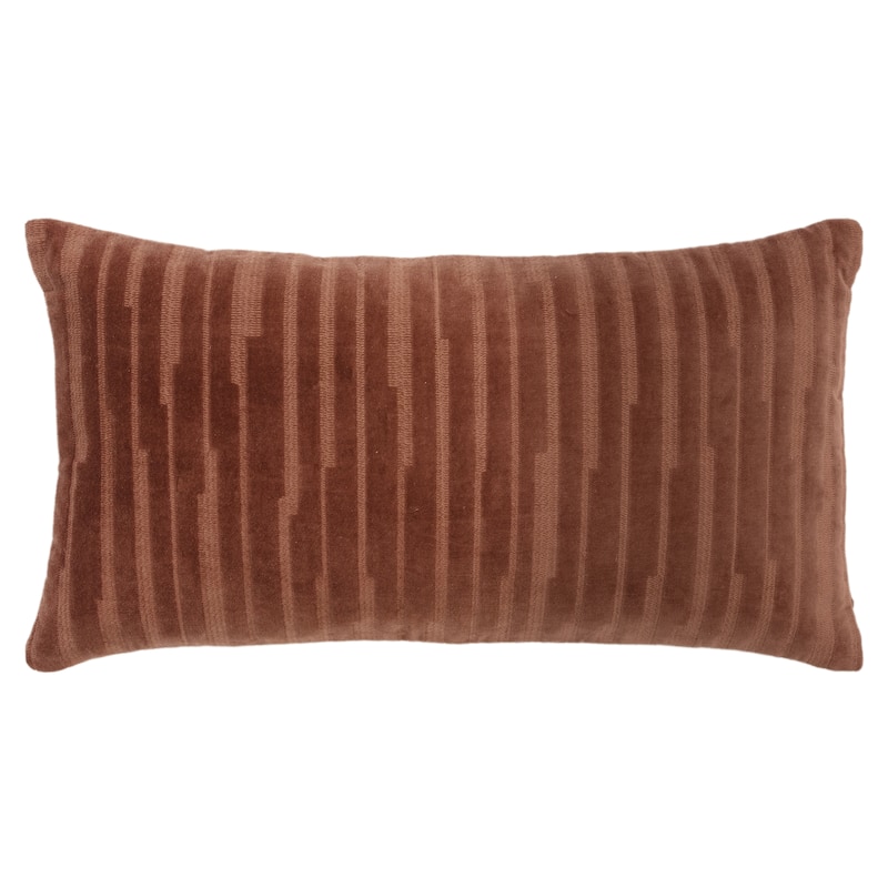 Rizzy Home Transitional Down Filled Decorative Pillow 14"x26" - Brown