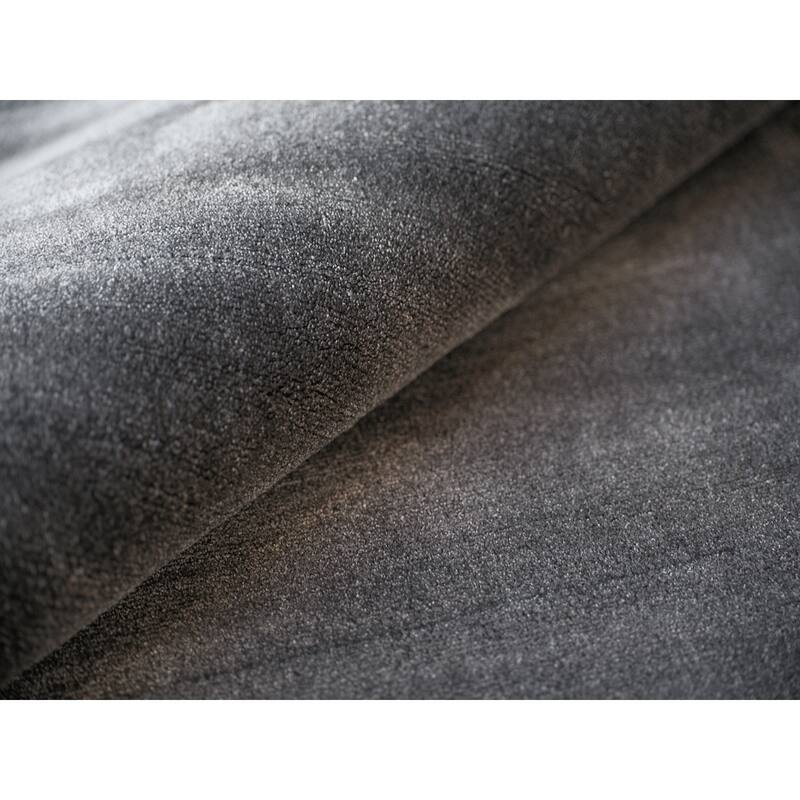 Velutto Modern Handmade Silky Nylon in Gray Area Rug