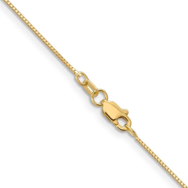 Curata Italian 14k Yellow Gold 0.8mm Box Chain Necklace (Lobster) Options: 16 18 20 22 24