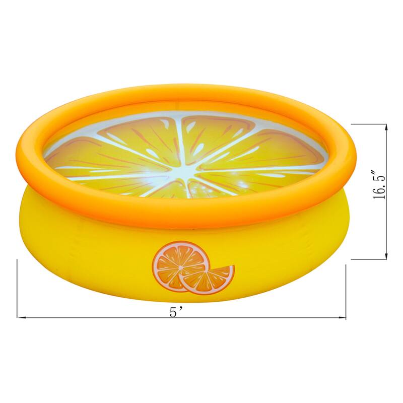JLeisure 5' x 16.5" 3D Inflatable Outdoor Backyard Kiddie Pool, 6 Pack, Orange - 26