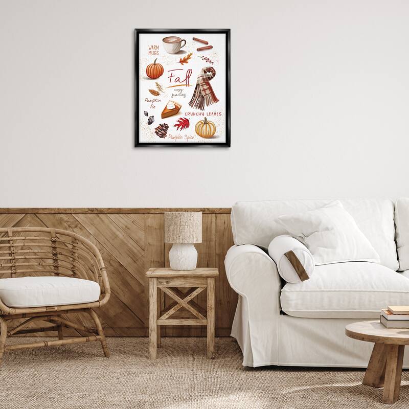 Stupell Favorite Autumn Things Framed Floater Canvas Wall Art Design By Elizabeth Tyndall