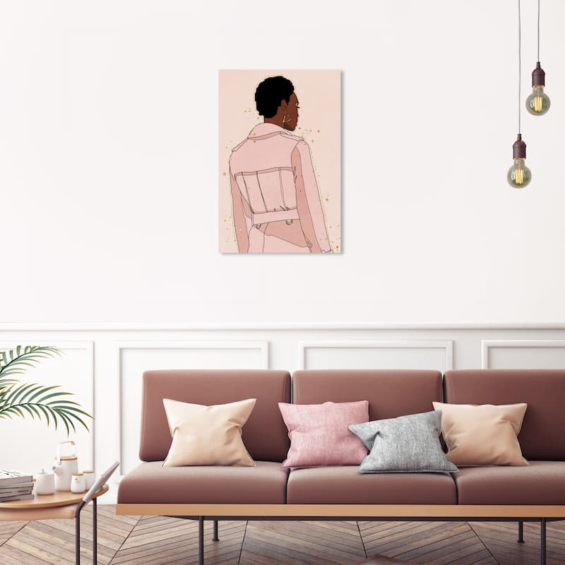Wynwood Studio Canvas Fashion and Glam Blush Fashion Coat Pink and Light Pink Modern & Contemporary Wall Art Canvas Print - 30 x 20