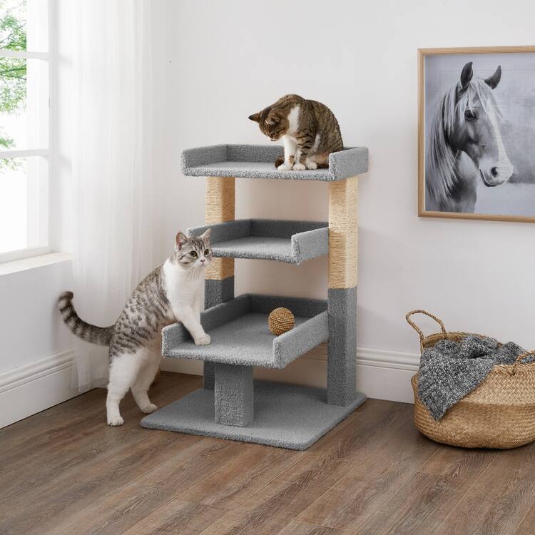 3 Tier Cat condo for Large Cats Tower with Scratching Post