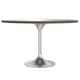 preview thumbnail 16 of 29, Verve 48" Modern Round Solid Wood Top Dining Table with Brushed Chrome Steel Pedestal Base for Kitchen & Dining Room