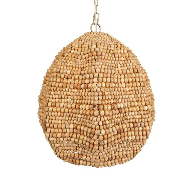 slide 2 of 8, Uttermost Kauri 1 Light Wooden Bead Pendant - N/A