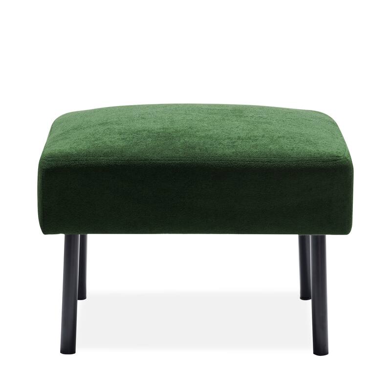 L-Shaped 2 Seater Sofa with Ottoman, Modern Polyester Fabric Loveseat Sofa, Comfy Small Couches for Small Space
