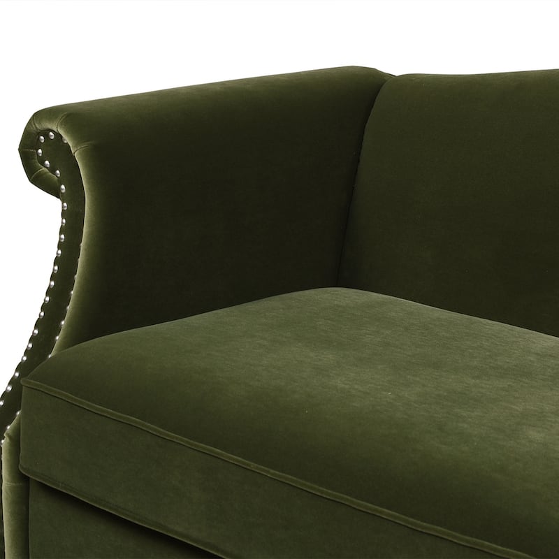 Elaine Camel Back Sofa Nailhead Accents