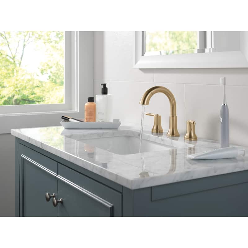 Delta 3559-PD-DST Trinsic 1.2 GPM Widespread Bathroom Faucet with Pull