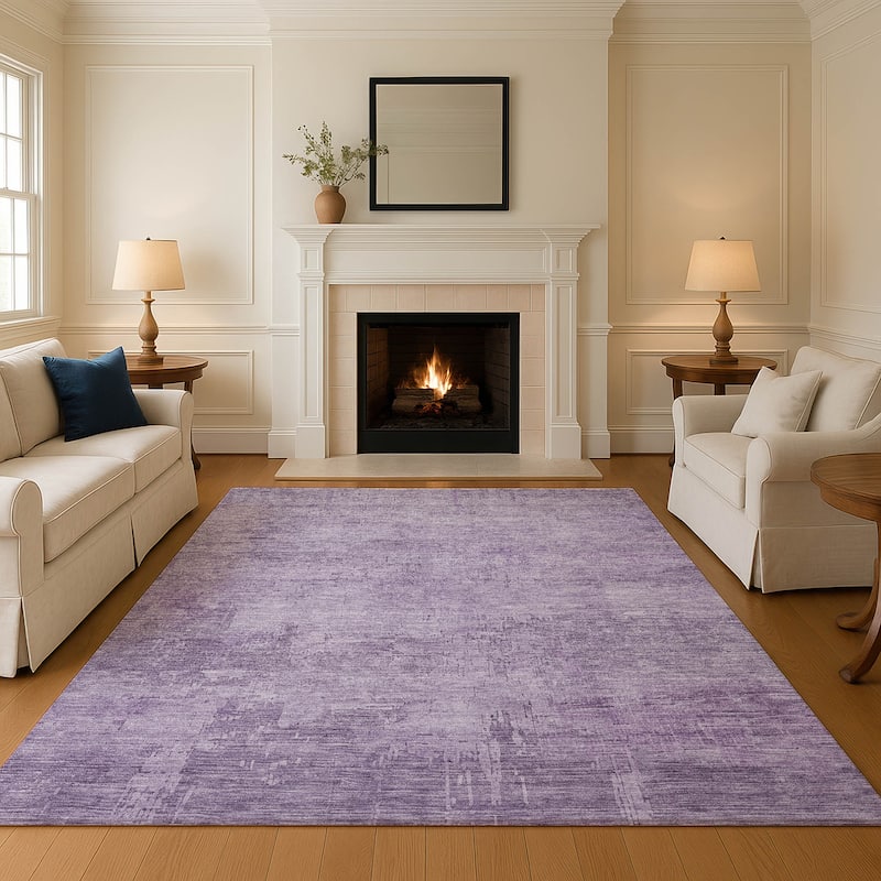 Premium Washable Super Soft Modern Abstract Mayfield Rug - Lavender - 5' x 7'6"
