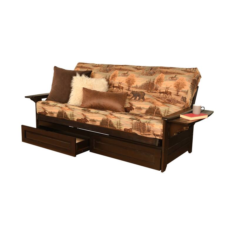 Porch & Den DeSoto Espresso Full-size Futon Set with Innerspring Mattress