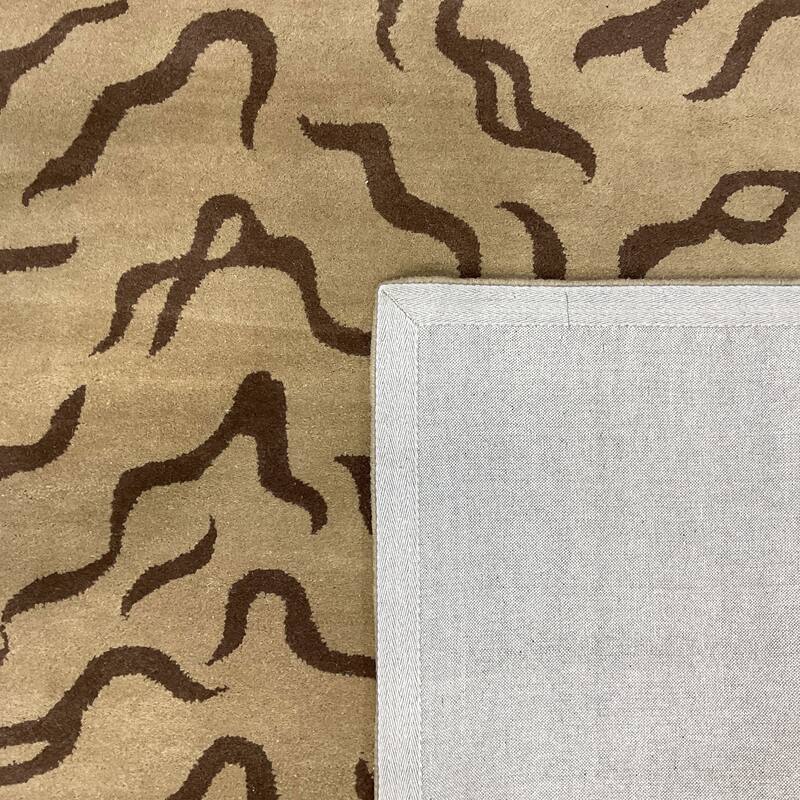 HERAT ORIENTAL Handmade Tibetan Brown Zebra Wool Rug Collection