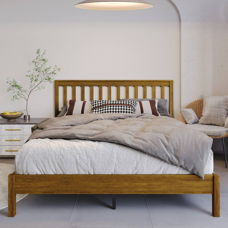 Clayfell Fresno Wood Platform Bed - Brown - King