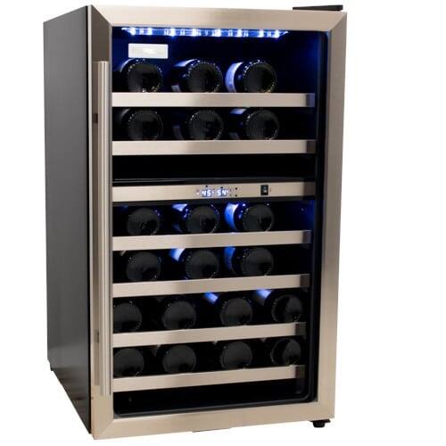 Shop Danby Dwc114blsdd 38 Bottle Dual Zone Wine Cooler Stainless