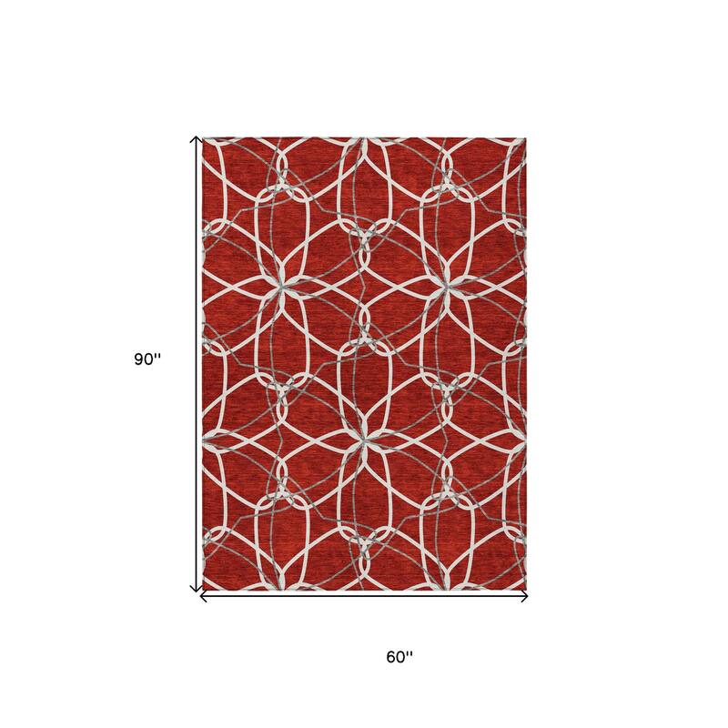 HomeRoots Geometric Modern Rectangle Outdoor Rug