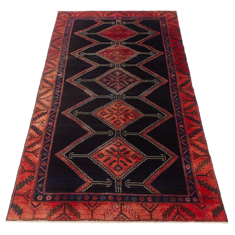 ECARPETGALLERY Hand-knotted Konya Anatolian Black Wool Rug - 4'4 x 10'0