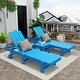 preview thumbnail 84 of 113, Shoreside Modern Poly Eco-Friendly All Weather Reclining Chaise Lounge With Wheels and Side Table (2-Piece Set)