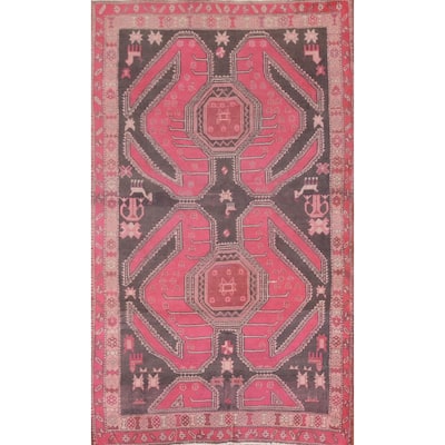 Over-Dyed Meshkin Persian Vintage Area Rug Handmade Wool Carpet - 5'2"x 9'4"