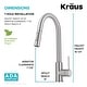 preview thumbnail 84 of 149, Kraus 2-Function 1-Handle 1-Hole Pulldown Sprayer Brass Kitchen Faucet