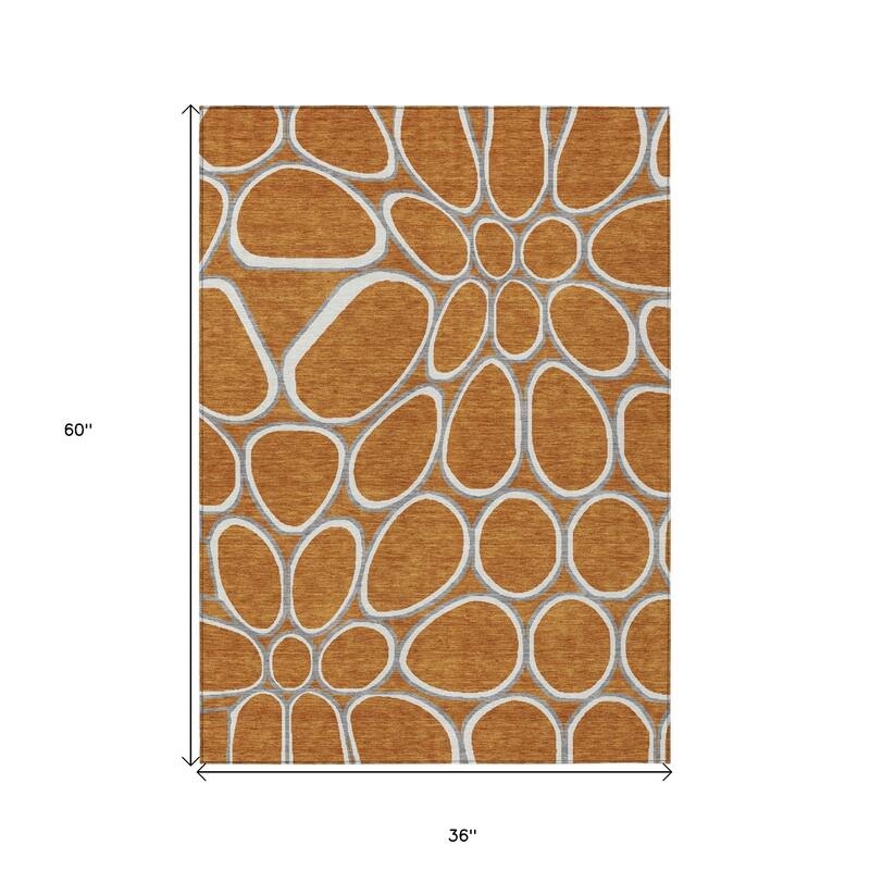 HomeRoots Abstract Transitional Rectangle Outdoor Rug