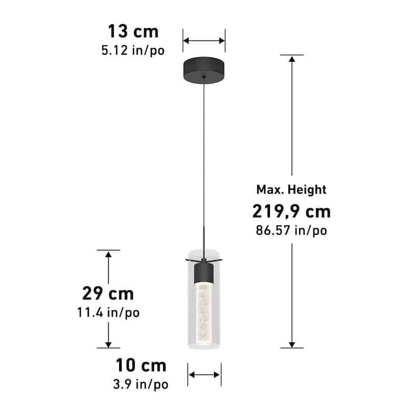 Artika Essence 1-Light LED Pendant, Black