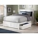 preview thumbnail 1 of 11, Nantucket Full Solid Wood Platform Bed with Footboard & 2 Storage Drawers in White White - Full