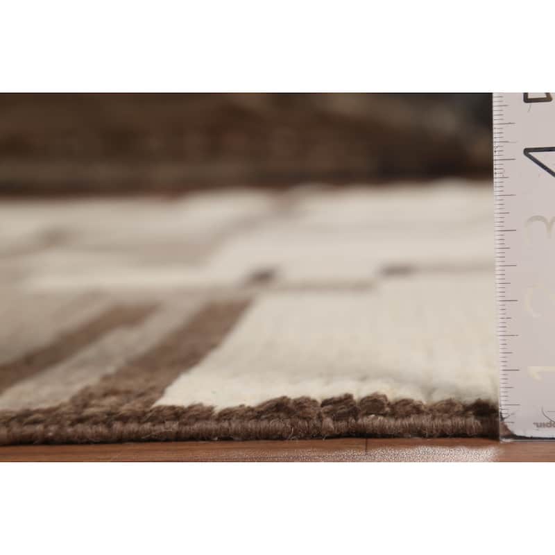 Moroccan Abstract Area Rug Hand-Knotted Geometric Wool Carpet - 8'10"x 12'2"