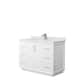 Option White, Nickel Trim, Carrara Marble Top
