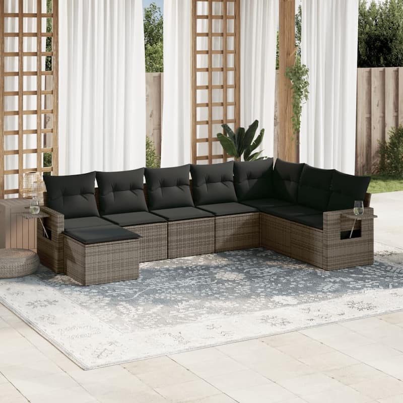 vidaXL Garden Sofa Set - Grey With table