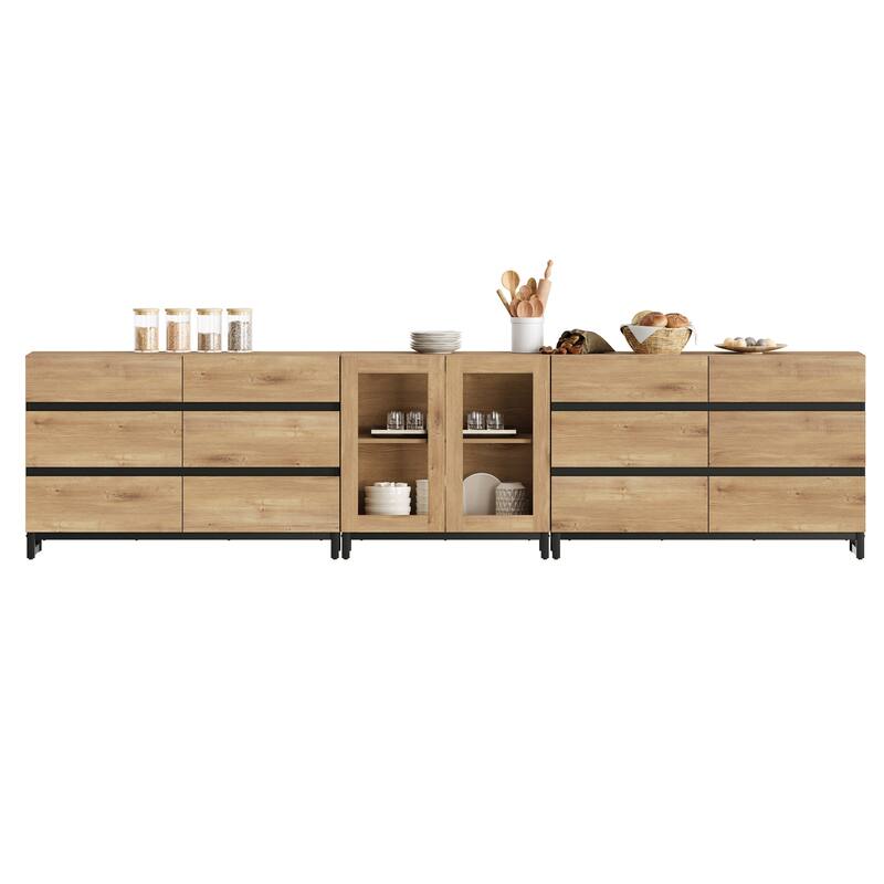 WAMPAT Modern Dresser with Adjustable Shelves and Drawer, 3 in 1 Storage Cabinet for Bedroom
