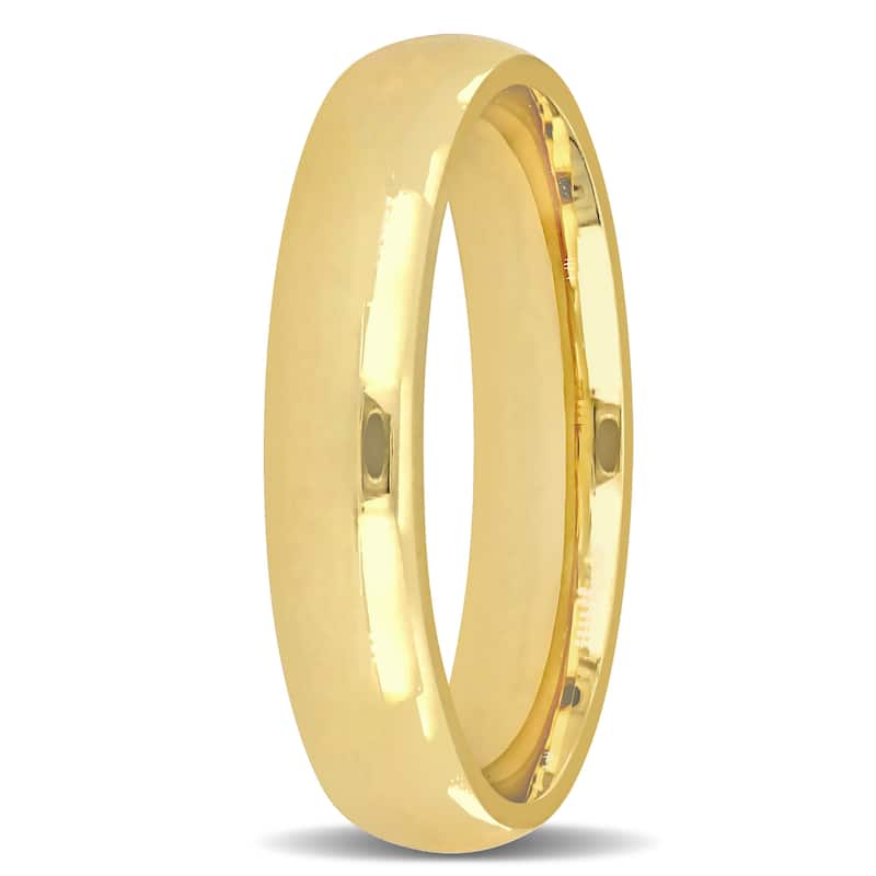Miadora Mens 4.5 mm Polished Finish Comfort Fit Wedding Band 14k Yellow Gold