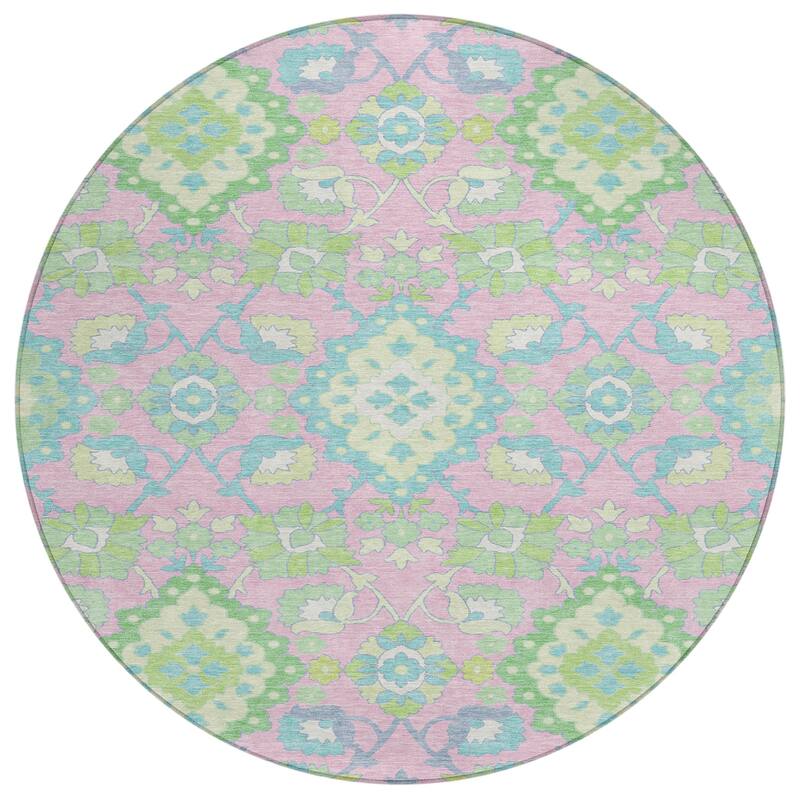Machine Washable Indoor/ Outdoor Boho Traditional Chantille Rug