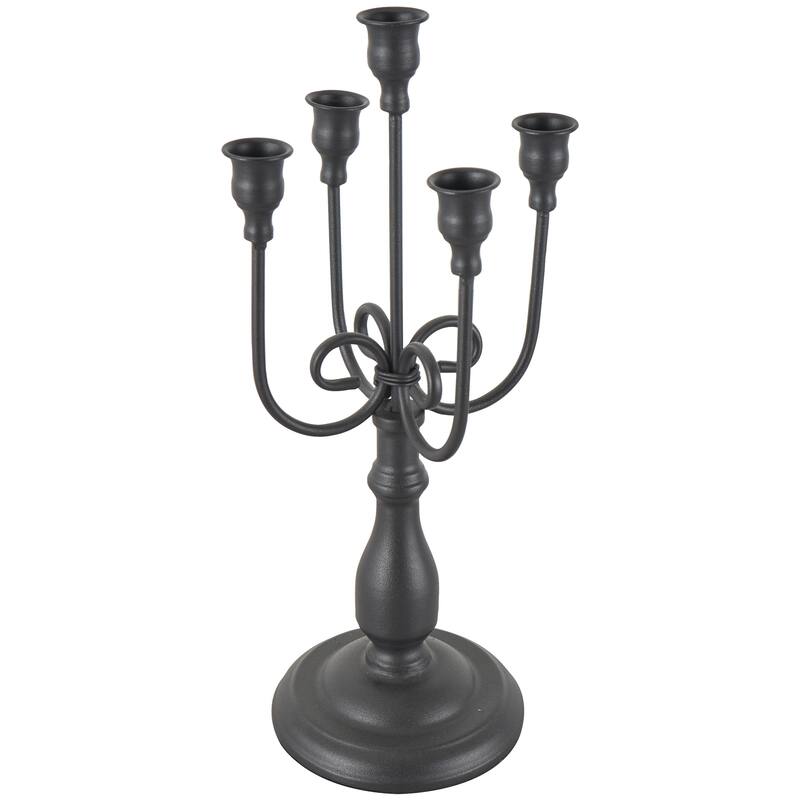 Metal Antique Style Candelabra - Black - Roche River Decor
