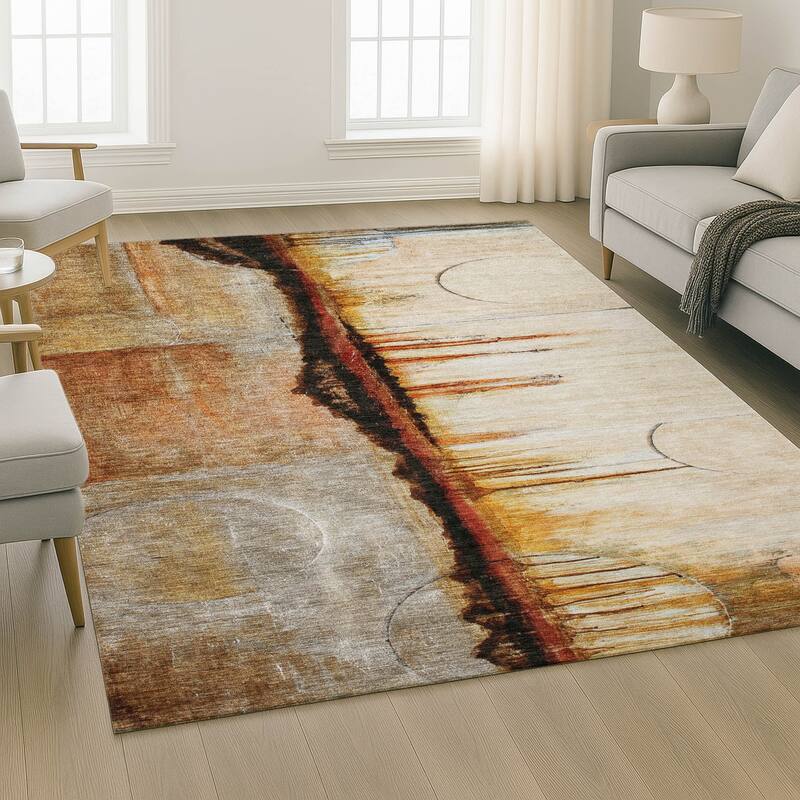 Premium Washable Super Soft Contemporary Melt Mayfield Rug
