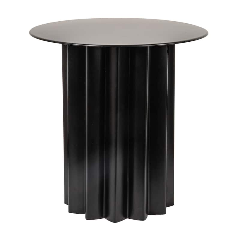Pleated Metal Side Table - Black