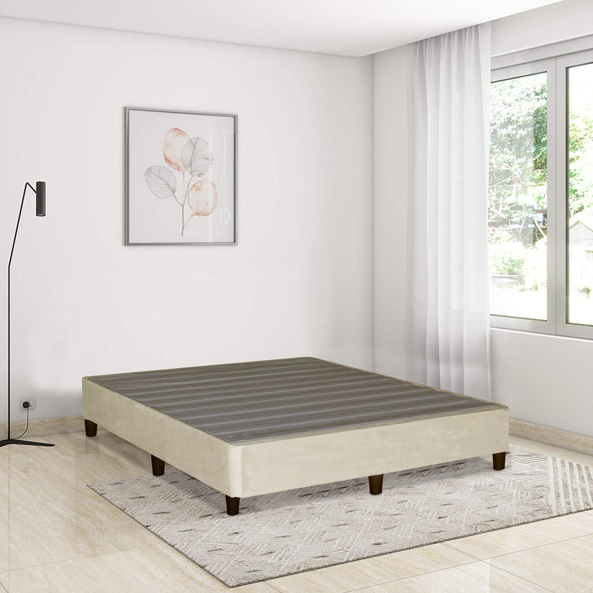 Onetan 13 Inch Platform Bed For Mattress Eliminate Need For Box Spring And Bed Frame Beige Overstock 32137664 This makes platform beds a great base for memory foam mattresses. overstock com