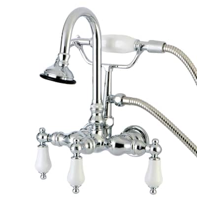 Kingston Brass Aqua Vintage Wall Mounted Clawfoot Tub Filler with