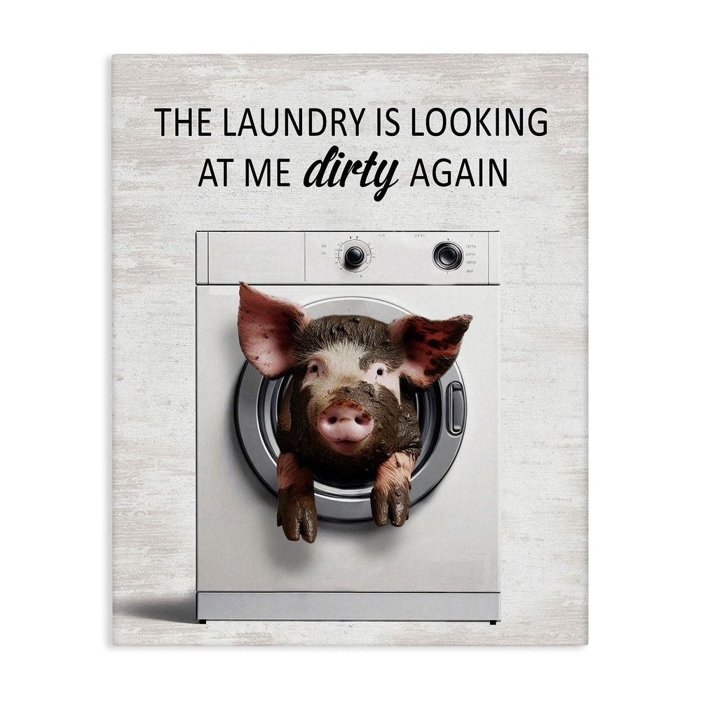 Stupell Laundry Looking At Me Dirty Canvas Wall Art Design By Lettered and Lined