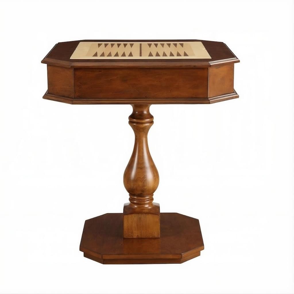 HomeRoots 28" Brown Square Game Table - 28.00 in. x 31.00 in. x 28.00 in.