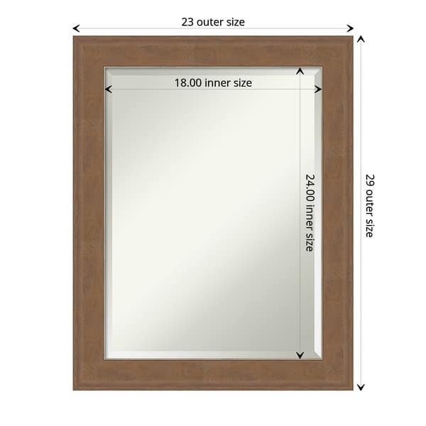dimension image slide 3 of 12, Beveled Bathroom Wall Mirror - Alta Frame