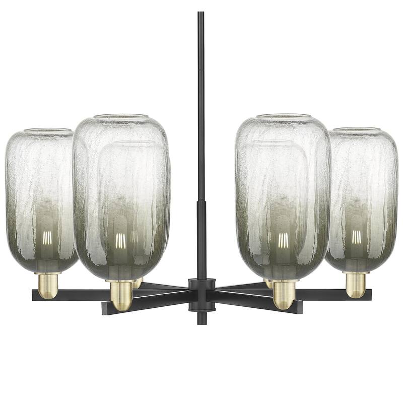 Innovations Lighting 716-6CR-17-24 Brookhaven Cloche Chandelier - Black Antique Brass / Slate